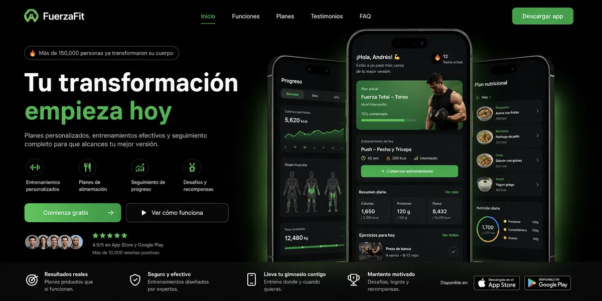 Ejemplo de landing page para atraer clientes con IA