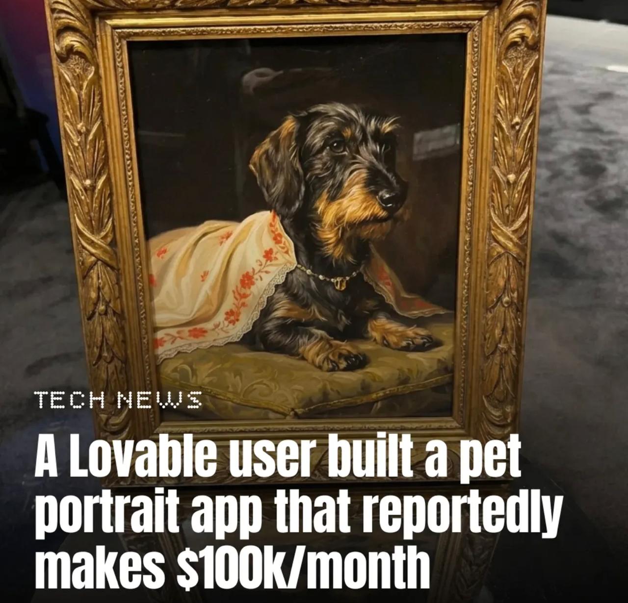 Retrato clásico de una mascota generado con IA